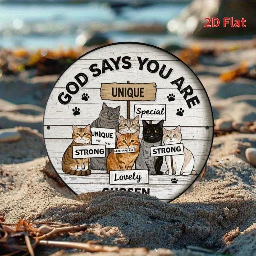 Vintage Cat Metal Sign 8x8 Inch Cute Pet Wall Decor For Home Cafe Bar Garden Yard
