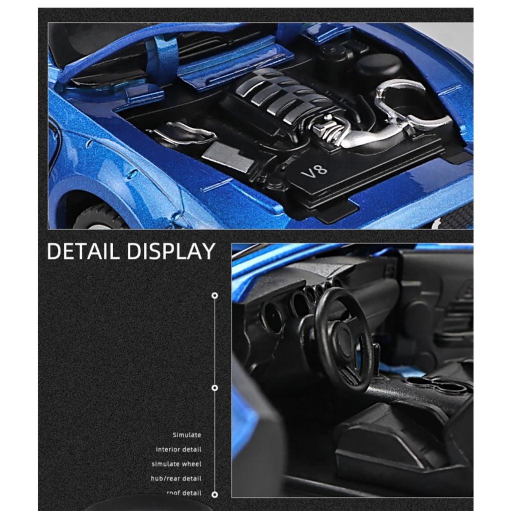 1/32 Ford Mustang Shelby GT500 Legierung Sportwagenmodell Druckguss & Spielzeugfahrzeuge Metall Automodell Simulation Sammlung Kindergeschenk