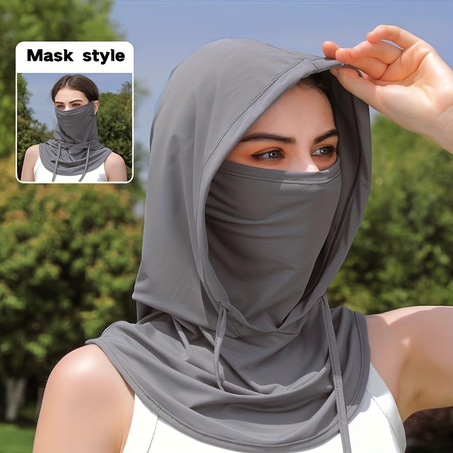 

Spring and Summer Unisex Breathable Mask, All-round Sunscreen, Sunshade Headscarf and Hat, Foldable and Portable Ice Silk Sun Hat темно-сірий