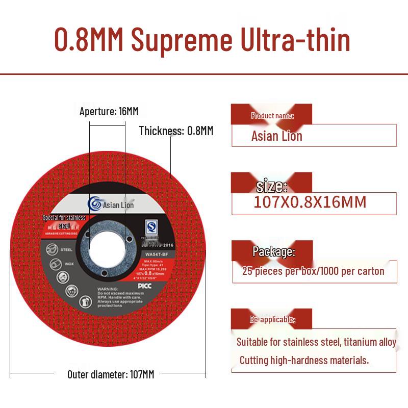 

Yashilon 105/107mm x 0.8mm Metal & Stainless Steel Cutting Wheel for Hand Grinder
