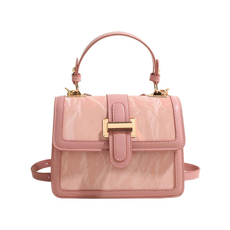 Small Retro High-quality Pu Leather Shoulder Diagonal Bag For Women In 2024 Spring розовый