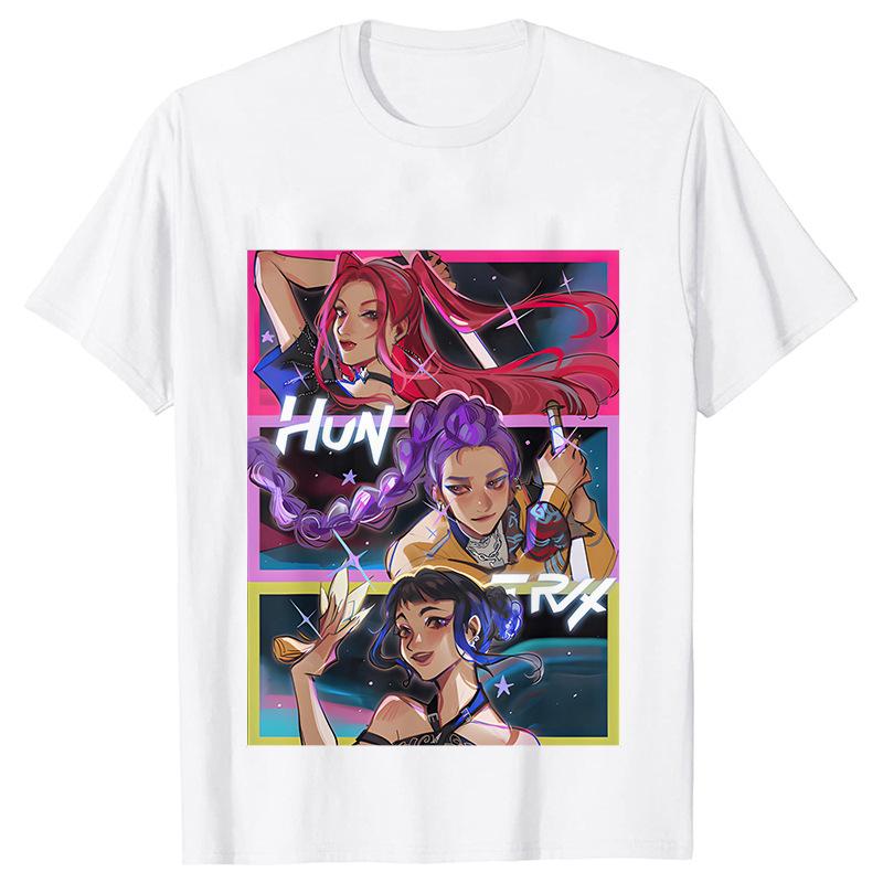 Women's T-shirts Kpop Demon Hunters Printed Short Sleeve Top T-shirt