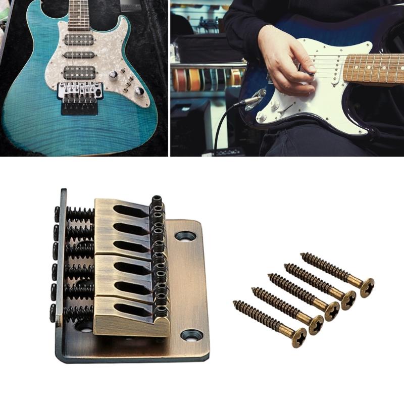 6 String Fixed Bridge Electric Bass Bridge Adjustable String Bass Bridge Bass Hardware Metal Texture for Electric Bass