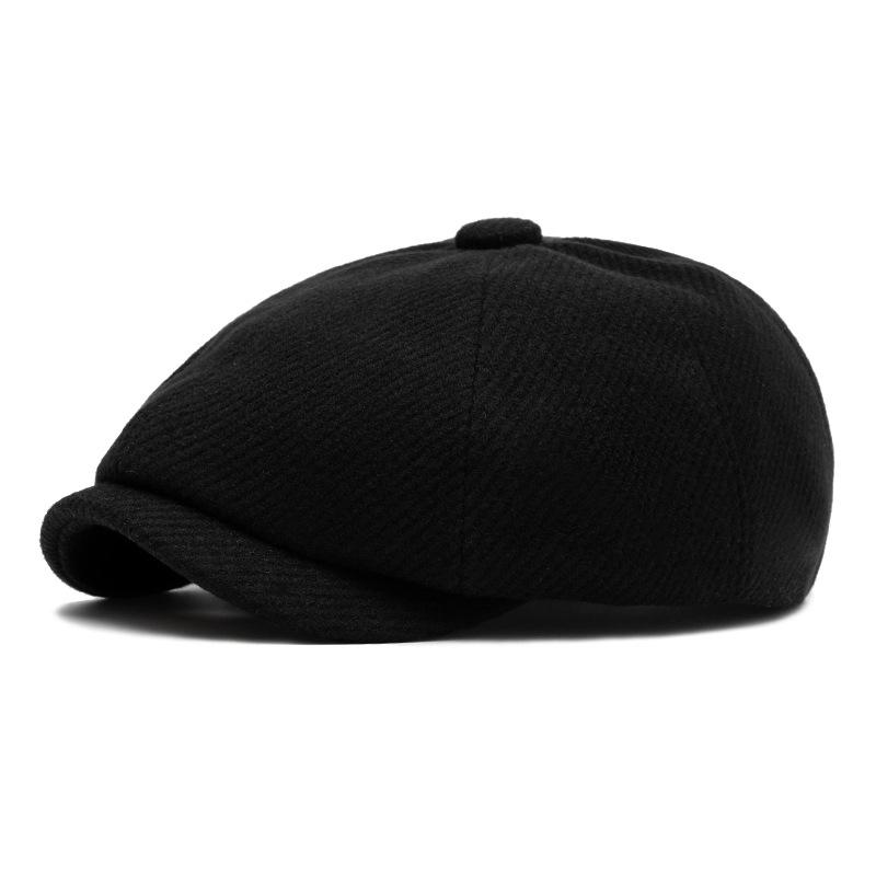 Autumn Winter Octagonal Cap Men's Warm Beret British Newsboy Cap Painter's Cap