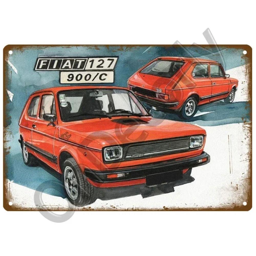 FIAT Garage Bar Metal Sign, Auto Brand Wall Decor 20x30cm
