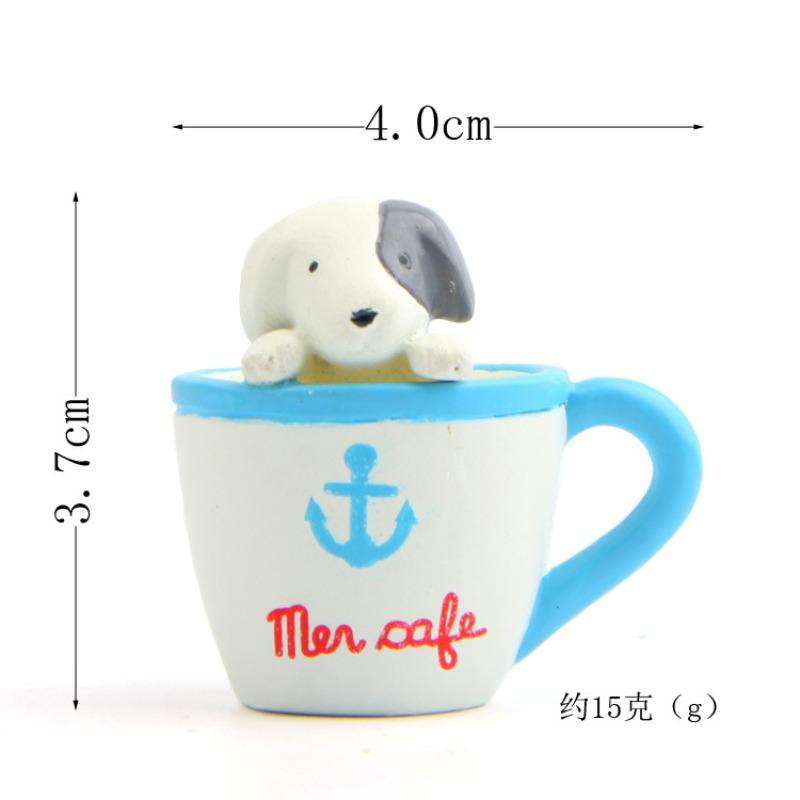 Cup, Little Dog, Garden Moss, Succulent, Fresh and Cute Flower Plug, Prop, Shooting Prop Blue (Ocean)