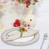Herzförmiger Serviettenhalter für Valentinstag Serviettenringe Simulierte Blume Und Hochzeit Elegantes Gedeck