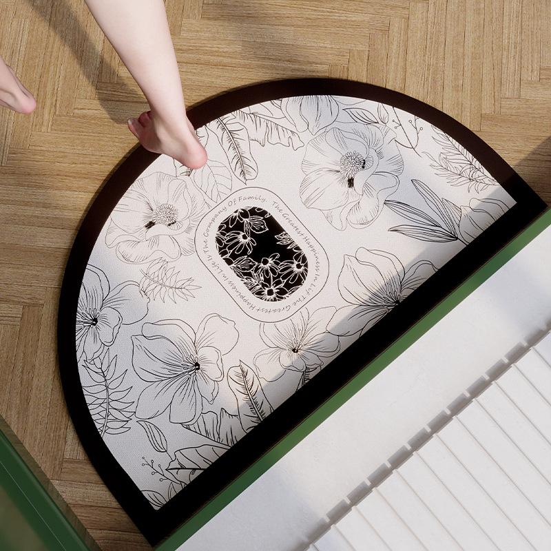 Retro American Style Diatomaceous Earth Floor Mat, Bathroom Door Absorbent Mat, Entrance Door Non Slip Foot Mat