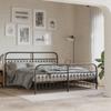 VidaXL Metal Bed Frame with Headboard/Footboard Black 183x203 Cm, Double Bed, Bedroom Furniture, Bed 376622