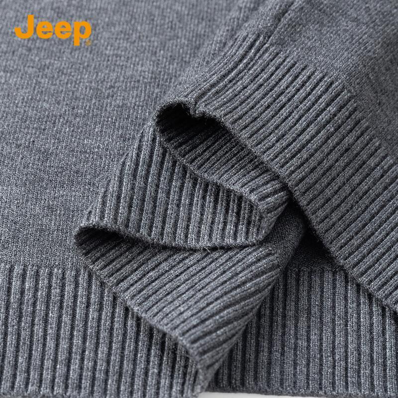 Jeep Men's Loose Fit Round Neck Pullover Sweater