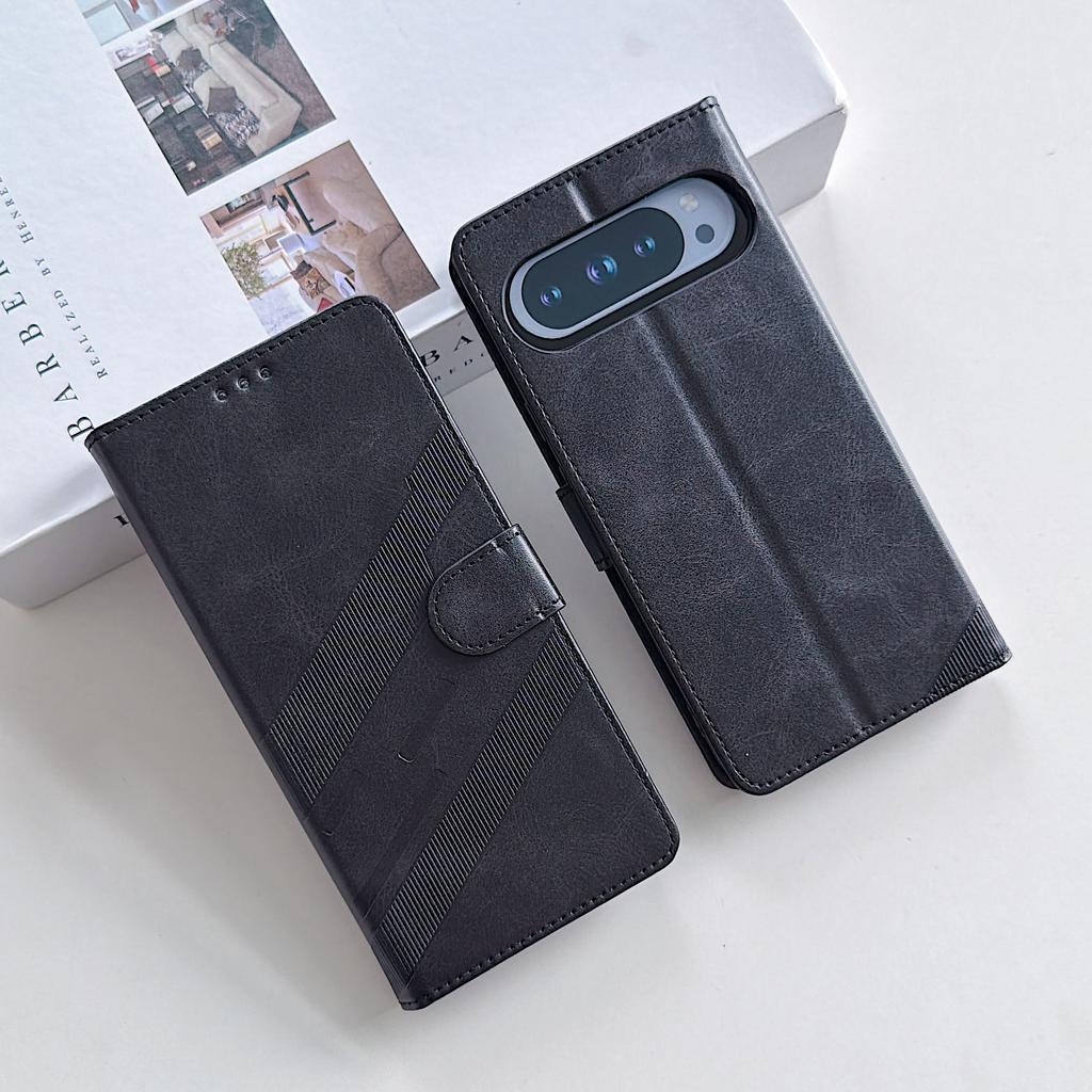 Business Retro Card Slot Flip Leather Phone Case For Google Pixel 10 9 Pro XL 10A 9A 8A Shockproof Kickstand Holder Wallet Cover