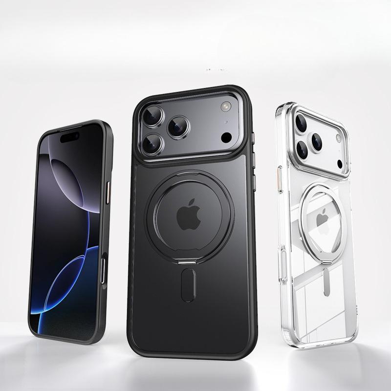 Suitable for IPhone17 ProMax Phone Cases  360 Degree Rotating Magnetic Stand Apple 16 Anti Drop Full Cover Protective Case