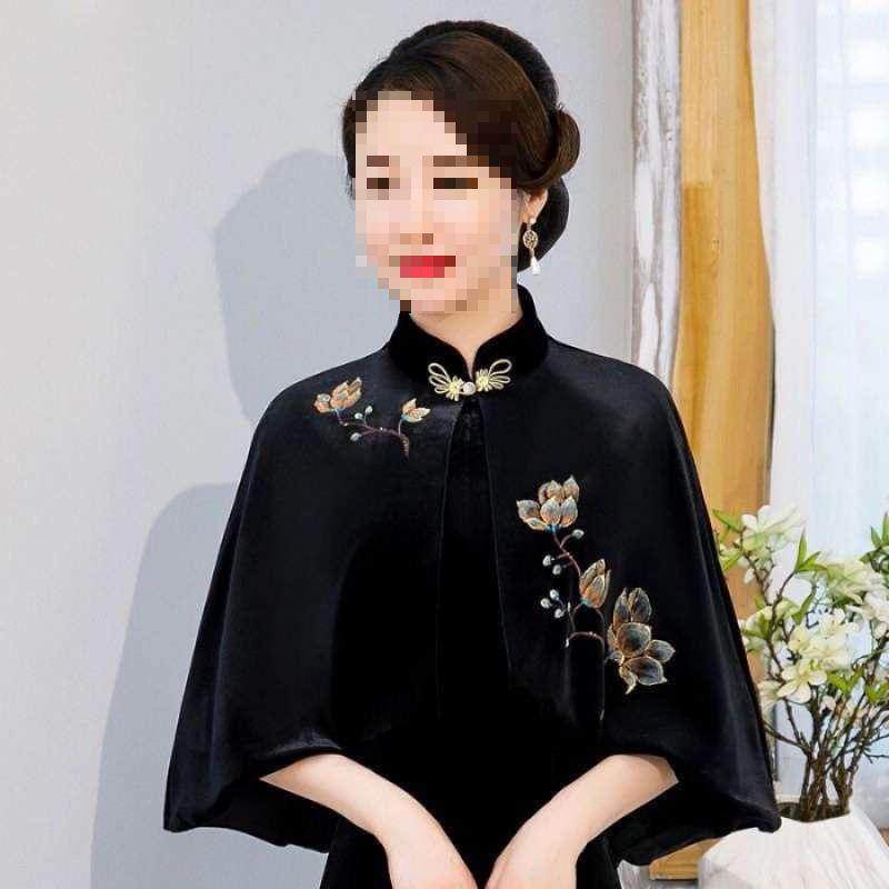 Женская высококачественная вышитая бархатная шаль-куртка ципао 2XL