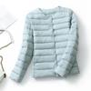 Women Puffer Jacket Down Parka Overcoat Ultralight Warm Portable Collarless O Neck Padded Spring Winter