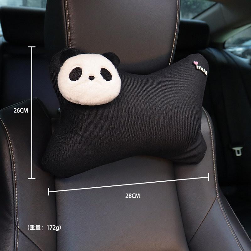 Cute Cartoon Panda Plush Universal Car Steering Wheel Cover Auto Seat Belt Cover Imitate Lamb Wool Winter Car Accessories