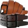 Men's Split Leather Belt with Black Buckle