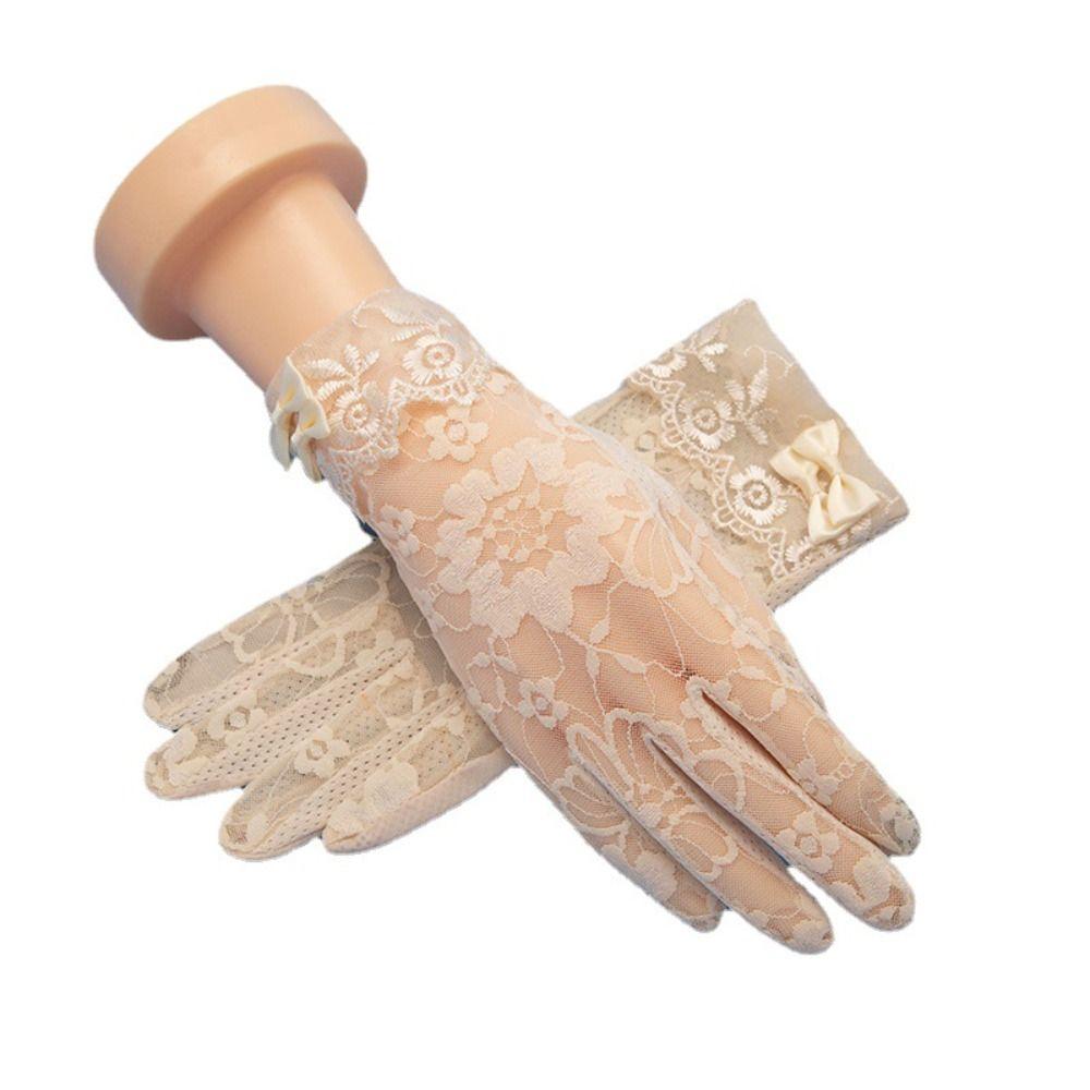 Anti-Slip Sunscreen Gloves Lace Driving Mittens Fashion Touch Screen Gloves  Summer