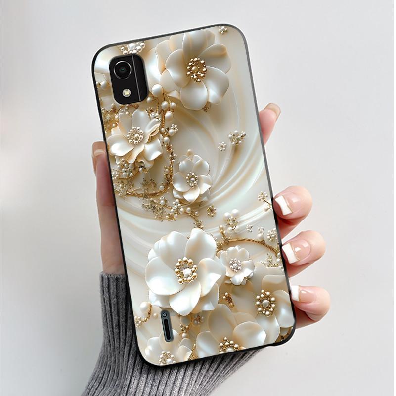 Phone Case For Nokia C2 2nd Edition Case Fashion Butterfly Flowers Black Soft Silicone Back Cover For NokiaC2 2nd Edition Casing