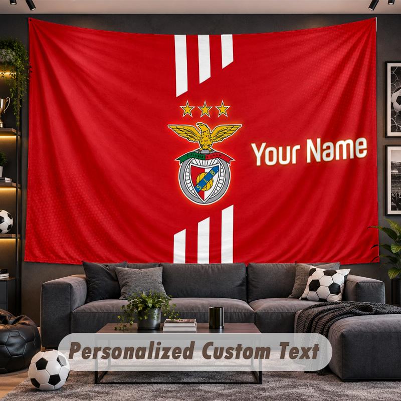 Benfica FC Personalized Tapestry Support Custom Name, Wall Art Home Decoration
