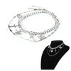 2 Stück Kette Choker Halskette Hip Hop Kreuz Anhänger Halskette Schmuck Kleidung Accessoire