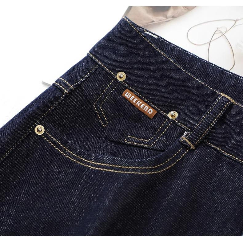 Women's Retro Denim Wide-Leg Jeans - Slimming Narrow Straight Fit for Spring & Autumn 2025.