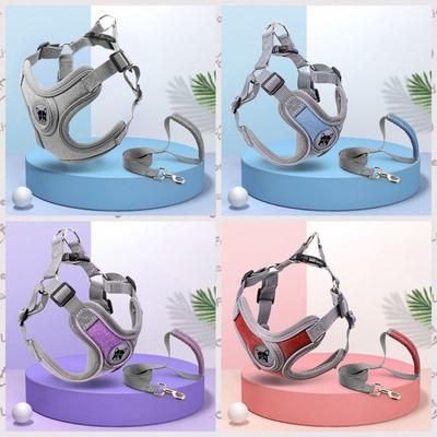 Adjustable Dog Harnesses Leash Set Reflective Puppy Chest Strap Dog Reflective Chest Back Walking