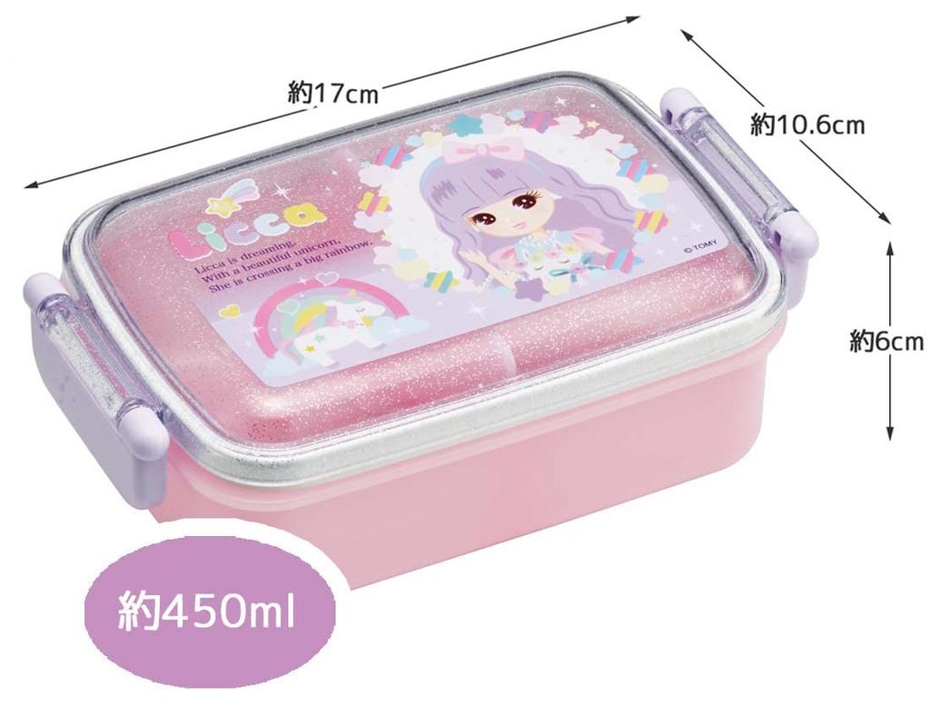 Skater Lunch Single Made in RBF3ANAG Children's Box, Tier, 450ml, Dome-Shaped, Antibacterial, Japan, Licca-chan 23, Girl's,