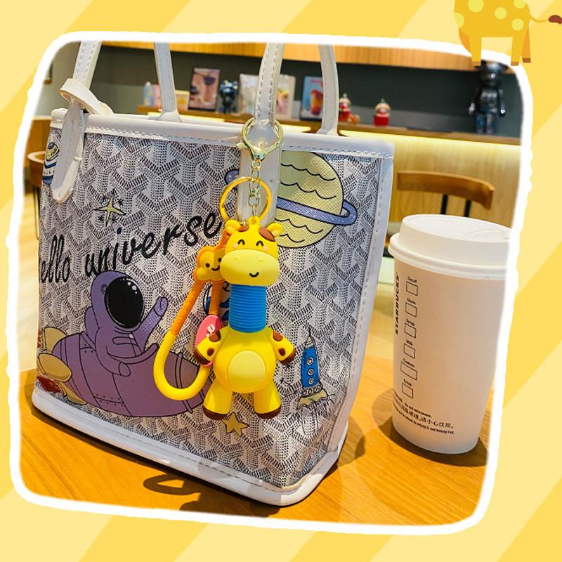 Fun And Unique Giraffe Keychain Flexible Spring Design Perfect For Kids