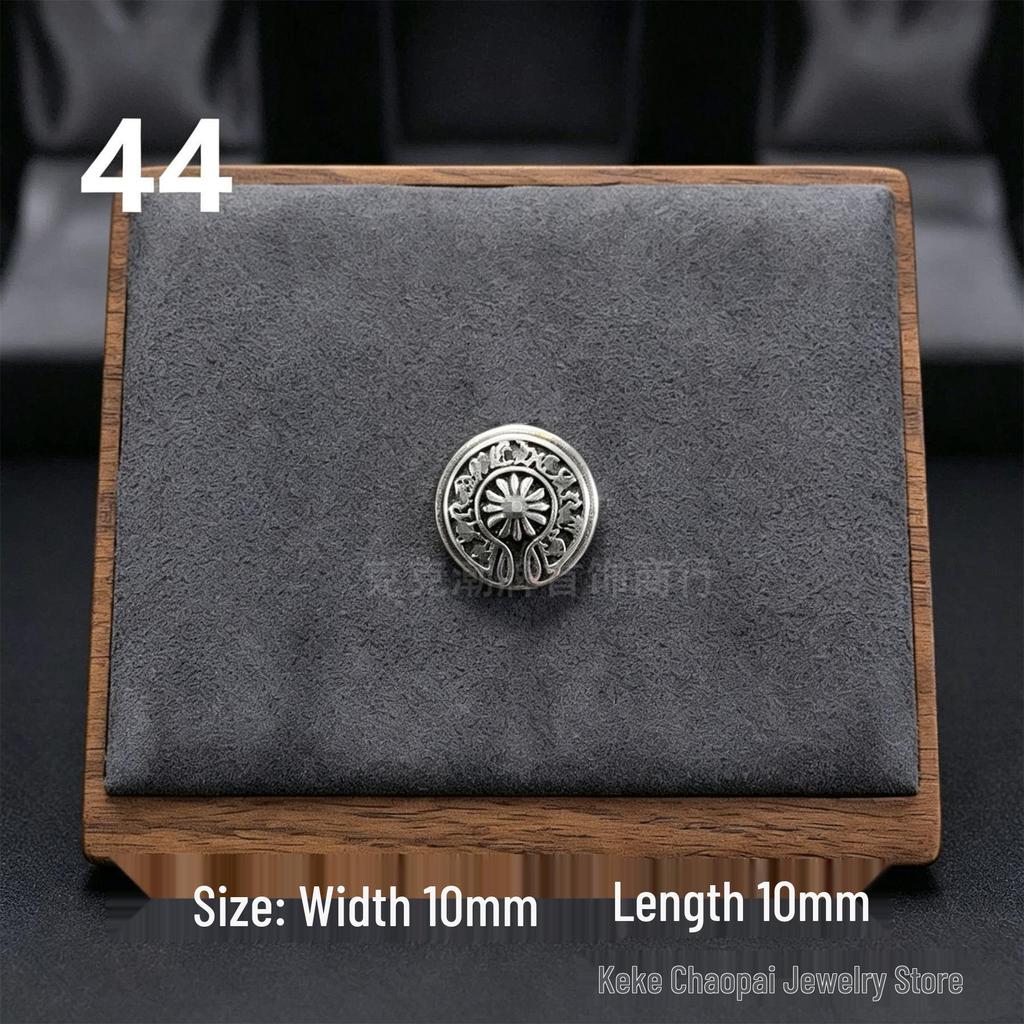 Cercei Stud Trendy Cruce Cupru Alb Argint Thai 925 cu Diamante Colorate pentru Bărbați și Femei