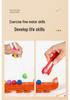 Wooden Educational Toys for Young Children: Early Learning, Parent-Child Interaction, Fruit, Color & Shape Recognition, Bead Threading