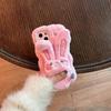Plüsch-Cartoon-Telefonhülle für Apple 15 Promax mit süßem Kaninchen-Design und Anti-Fall-Halterung
