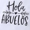 Newborn Baby "Hola Abuelos" Print 100%Cotton Bodysuit Cute Short Sleeve Jumpsuit Onesie