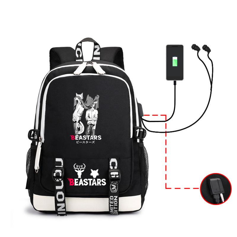 Animal Rhapsody Beastars Peripheral Women'S Bag Usb School Bag Multifunctional Large Capacity Backpack