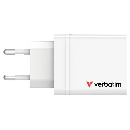 Verbatim 49701 USB Charger 30W 4-Port USB-A, USB-C, EU Plug, White