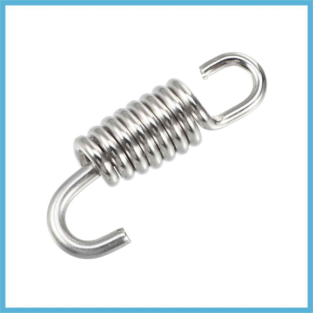 BULLSPANN Muffler Exhaust Pipe Spring for Motorcycle Universal Stainless Steel 43mm Silver Tone 4pcs Replacement Parts Accessories