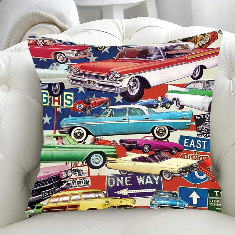 Pillowcase Highway Route 66 Cushion Covers 45x45 Short Plush Fall Decor Duplex Printing Cushions Cover 45*45 Lounge Chairs Sofa