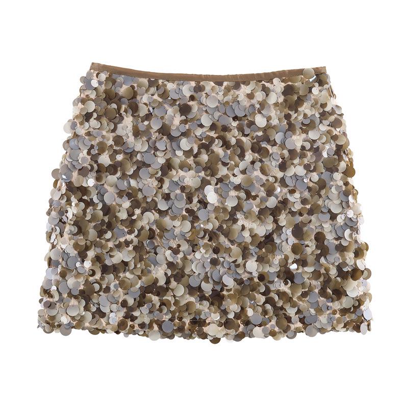 2026 Winter Women's European & American Style Sequin Miniskirt: Sexy Hip-Hugging Short Skirt