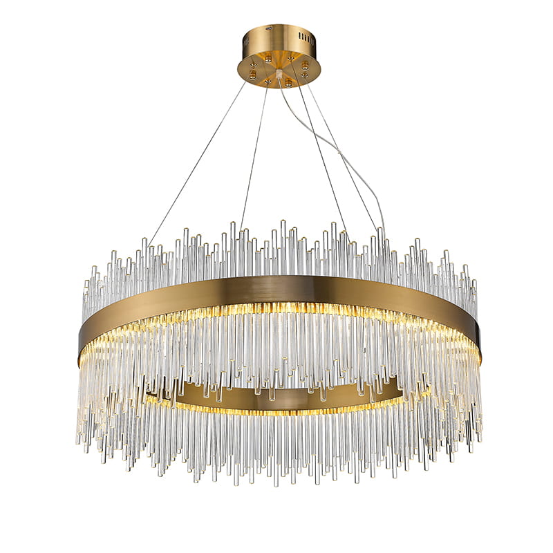 Delhi Crystal Rods - Chandelier 60cm 3000K LED 35W, Gold