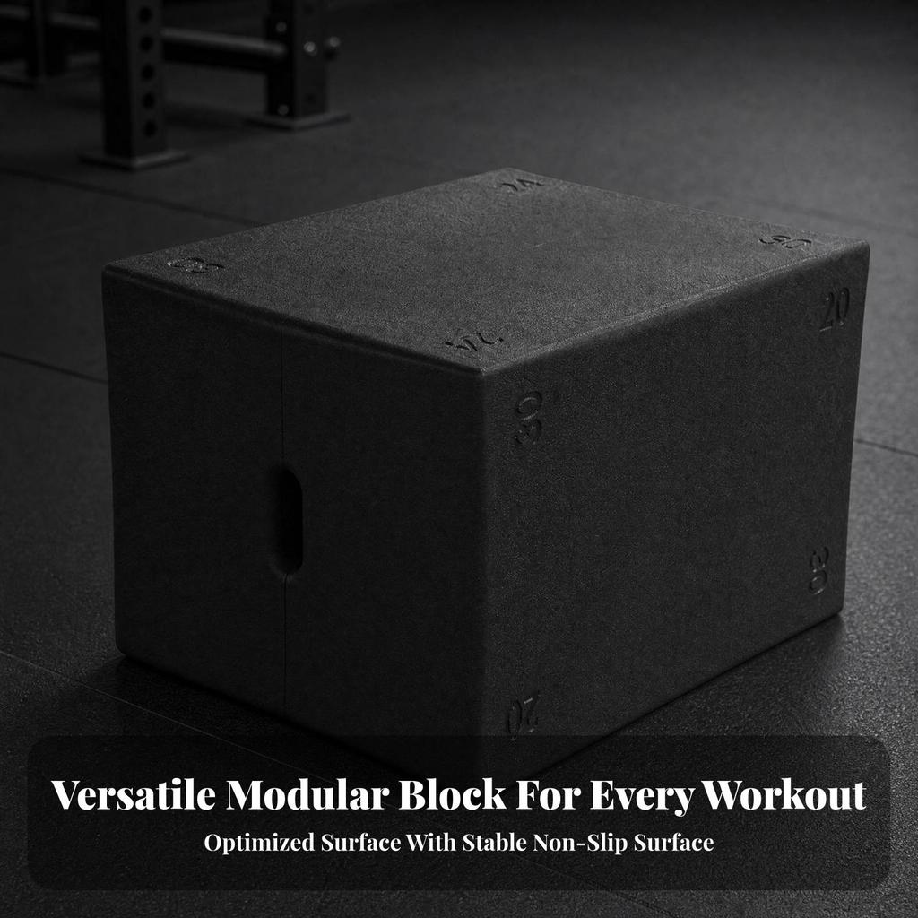Plyometric Box Stable Plyo Cube with Non-Slip Cover Shock-Absorbing