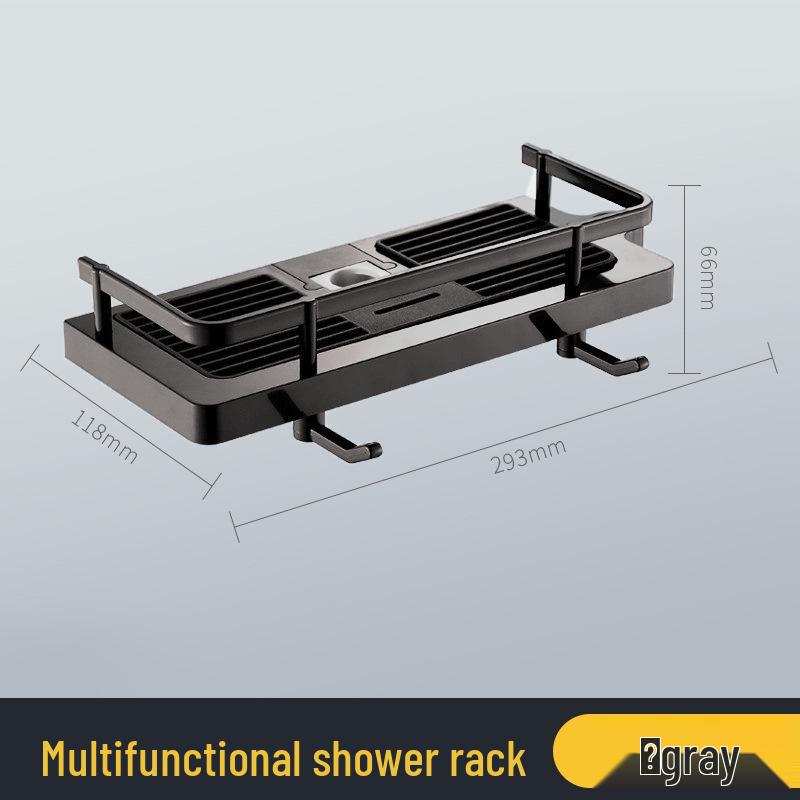 Bohrfreier Duschkopf & Badezimmerregal mit hängendem Aufbewahrungskorb