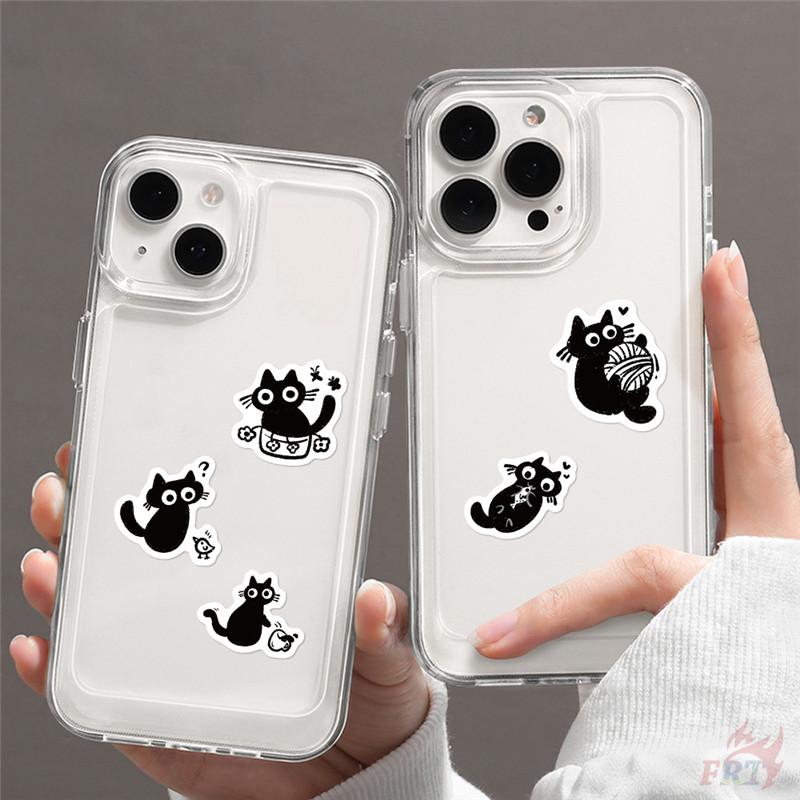 500Pcs/Roll Q Naughty Black Cats Kids Rewards Stickers - DIY Scrapbooks Album Decor Sealing Label Decals