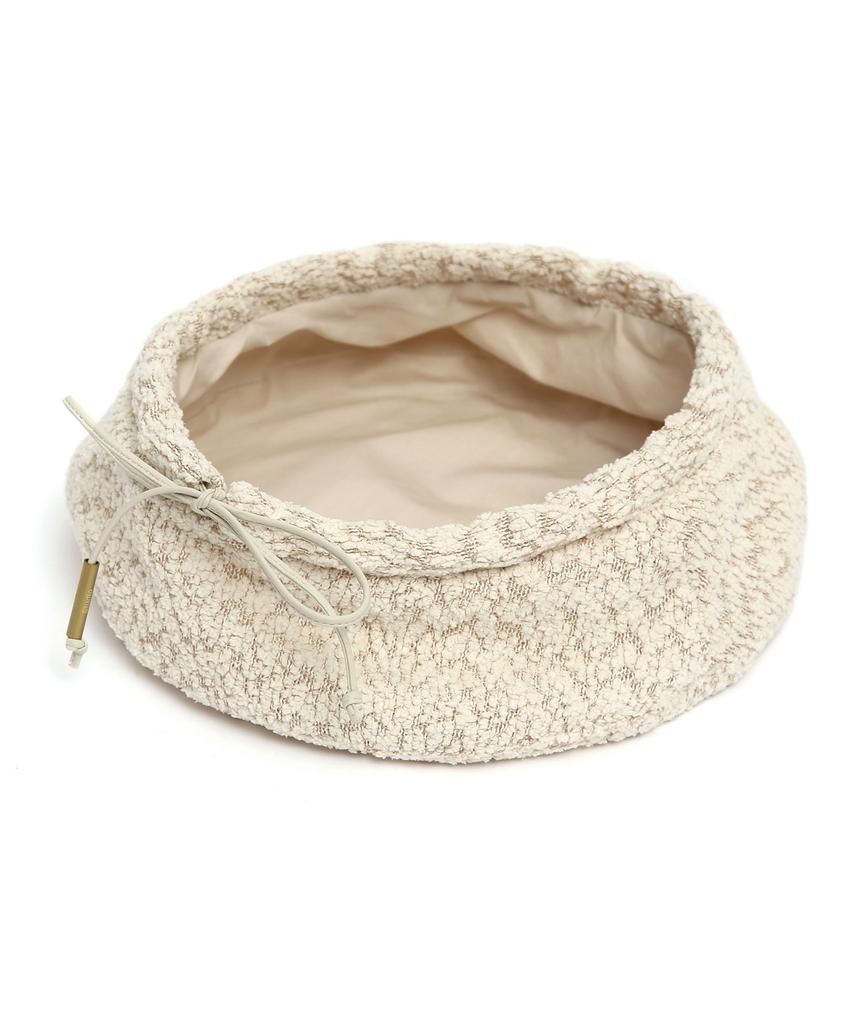 Eondeokeonteulolseutyudio Plate Beret / Strap / Bean Tweed / D Beige