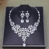 Kristall Ohrringe Halskette Set Übertreiben Damen Schmuck Vintage Strass Schmuckset Damen