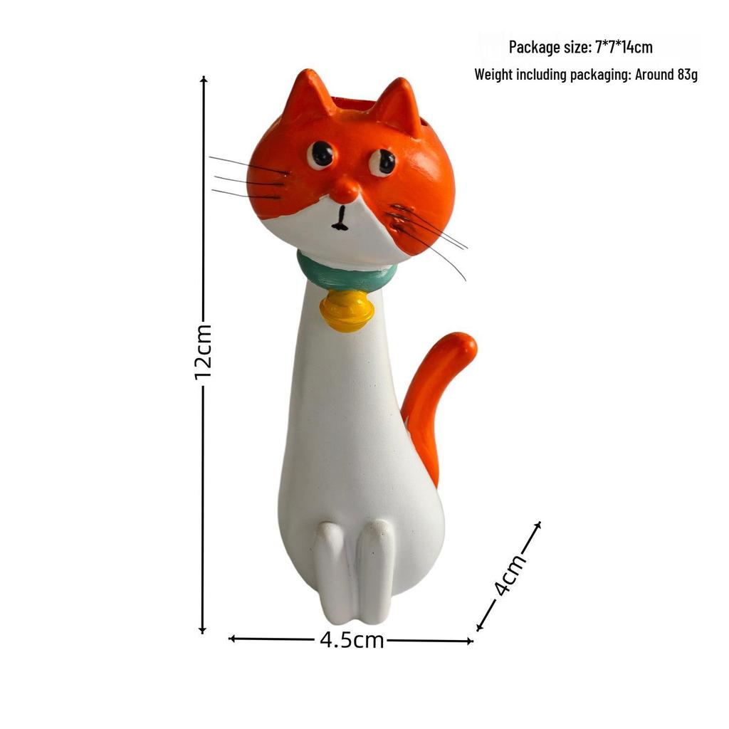 Cross-Border Creative Cat Flower Vase: Fun Eccentric Resin Ornament for Living Room Desktop.