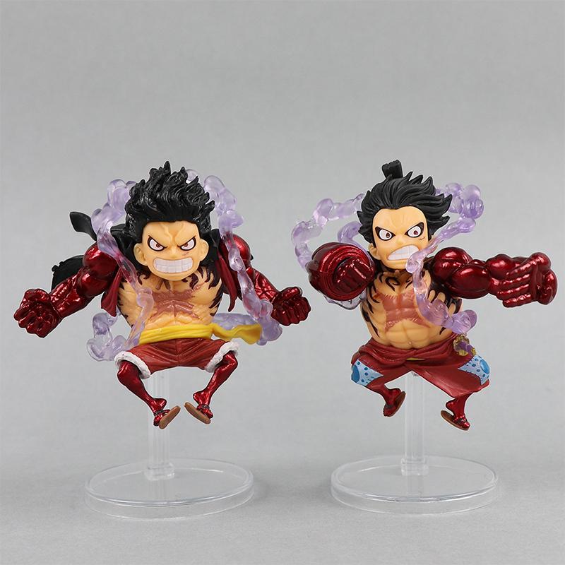 11Cm 5Stk/Set Q Version von Schelmischem Ruffy Lustiges One Piece Gear 4 Ruffy Anime Figuren PVC Modell Spielzeug Desktop Auto Montiertes Ornament