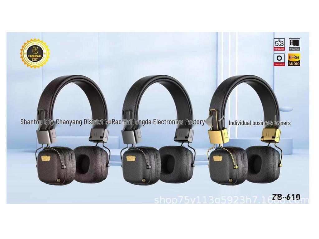 Retro Foldable Noise-Canceling Bluetooth Over-Ear Headphones: Long Battery Life & High Sound Quality, Multi-Functional Wireless Design.
