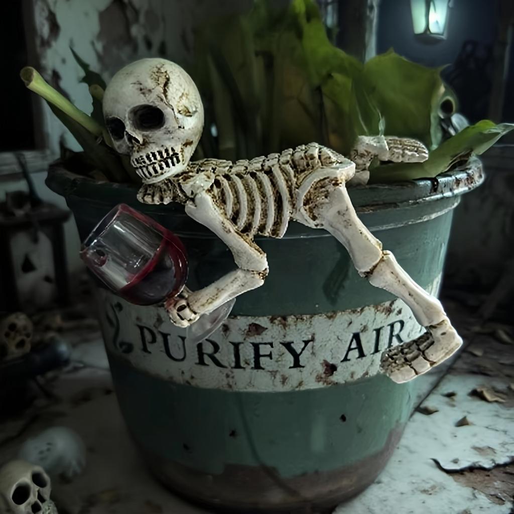 Halloween Skeleton Resin Decoration Figurine for Yard Garden Home Indoor Outdoor Use
