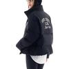 Anta Bequeme Atmungsaktive Locker Geschnittene Daunenjacke mit Buchstaben-Reißverschluss Stehkragen Damen Oberbekleidung Basic-Schwarz 162448905N-4