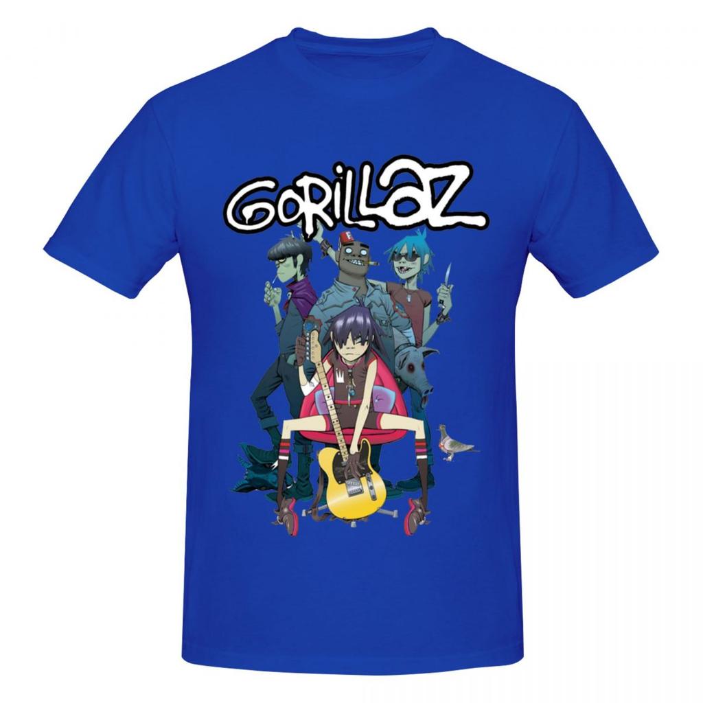 Unisex Cool Gorillaz T Shirt Vintage Big Size Cotton Sleeve Shirt Unisex