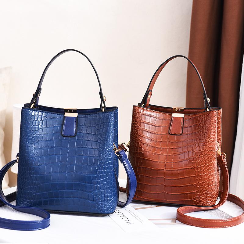 Fashion Ladies Handbags All-match Bucket Bag Trendy One-shoulder Messenger Bag